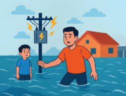 Ayah dan Anak Tewas Tersengat Listrik Saat Banjir