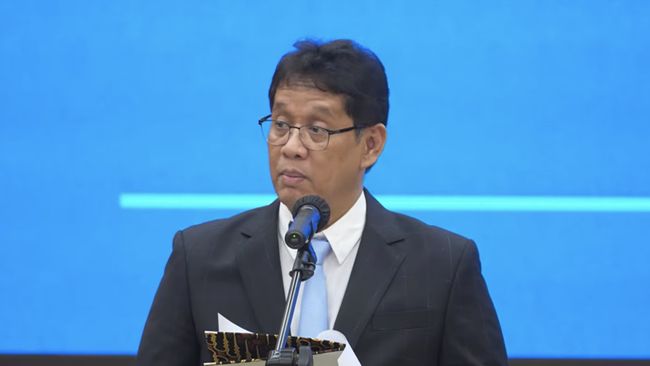 Menteri Keuangan Purbaya Yudhi Sadewa saat menyampaikan sambutan dalam acara Indonesia Fiscal Forum (IFF) 2026 di Jakarta, Selasa (27/1/2026)